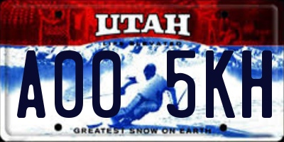 UT license plate A005KH