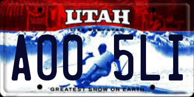 UT license plate A005LI