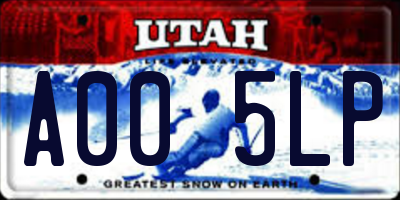 UT license plate A005LP