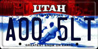 UT license plate A005LT