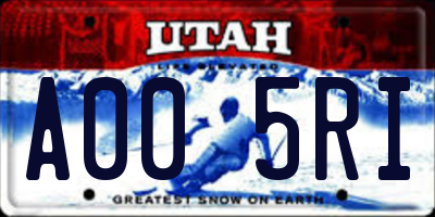 UT license plate A005RI