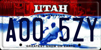 UT license plate A005ZY