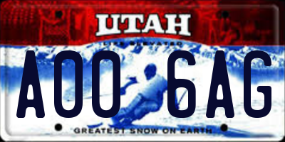 UT license plate A006AG