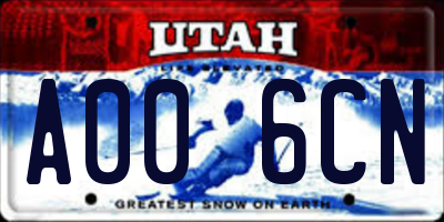 UT license plate A006CN