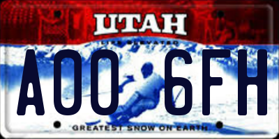 UT license plate A006FH