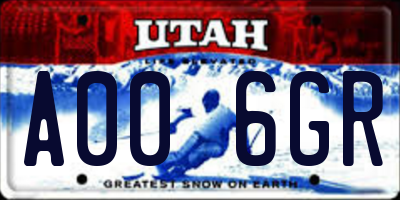 UT license plate A006GR