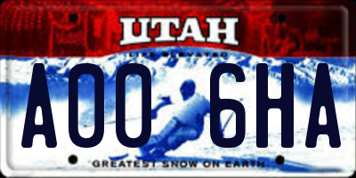 UT license plate A006HA