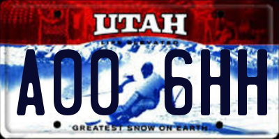 UT license plate A006HH