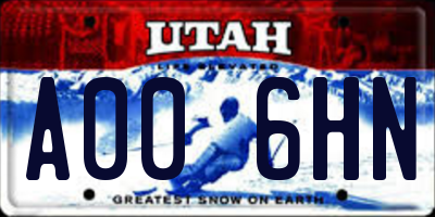 UT license plate A006HN