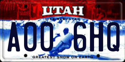 UT license plate A006HQ