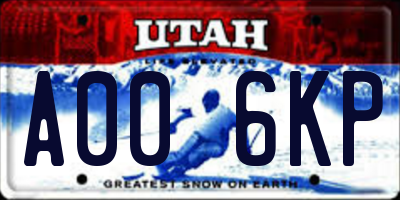 UT license plate A006KP