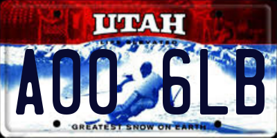 UT license plate A006LB