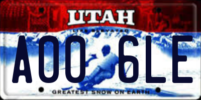 UT license plate A006LE