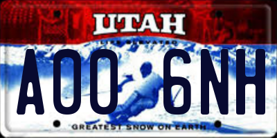 UT license plate A006NH