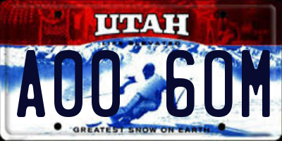 UT license plate A006OM