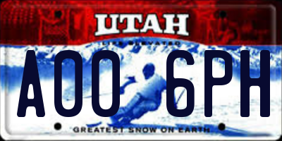 UT license plate A006PH