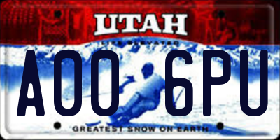 UT license plate A006PU