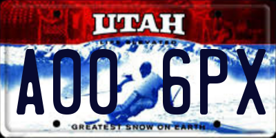 UT license plate A006PX