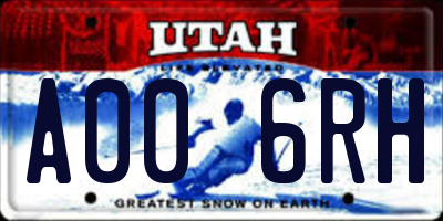 UT license plate A006RH