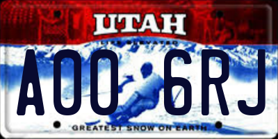 UT license plate A006RJ