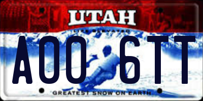 UT license plate A006TT