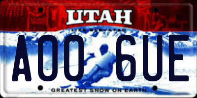 UT license plate A006UE