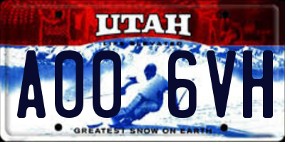 UT license plate A006VH