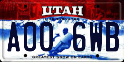 UT license plate A006WB