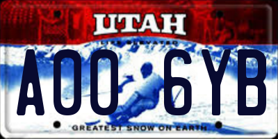 UT license plate A006YB