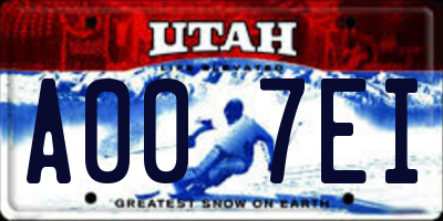 UT license plate A007EI