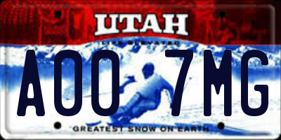 UT license plate A007MG