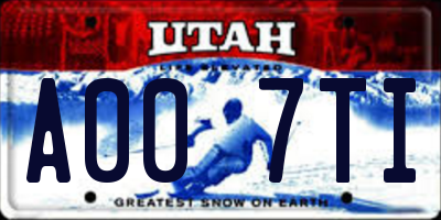 UT license plate A007TI