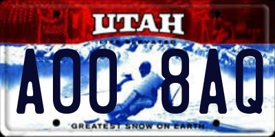 UT license plate A008AQ