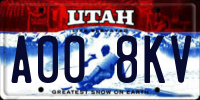 UT license plate A008KV