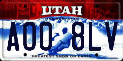 UT license plate A008LV