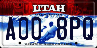 UT license plate A008PQ