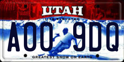 UT license plate A009DQ
