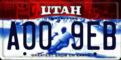 UT license plate A009EB