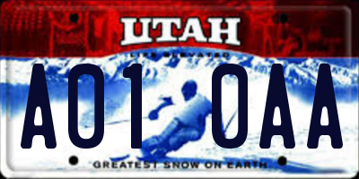 UT license plate A010AA