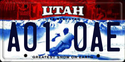 UT license plate A010AE