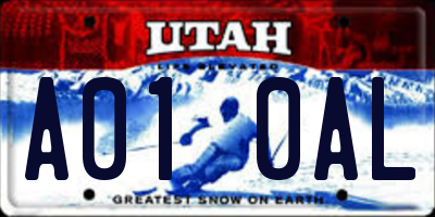 UT license plate A010AL