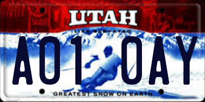 UT license plate A010AY