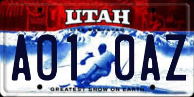 UT license plate A010AZ