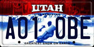 UT license plate A010BE