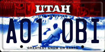 UT license plate A010BI