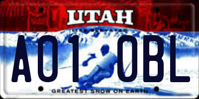 UT license plate A010BL