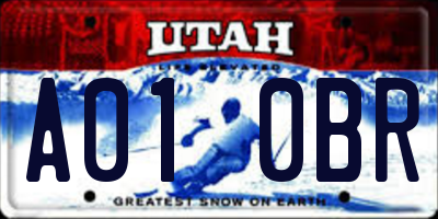 UT license plate A010BR