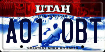 UT license plate A010BT