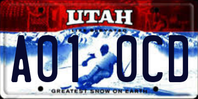 UT license plate A010CD