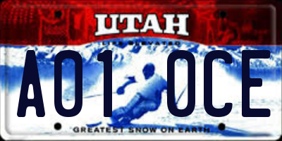 UT license plate A010CE